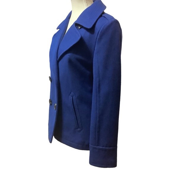 AMERICAN EAGLE BLUE WOOL BLEND DOUBLE BREASTED PEA COAT/ NWT/ Size M - Picture 3 of 15